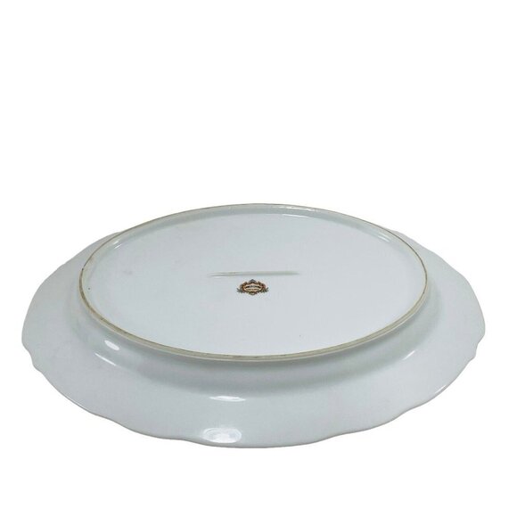 Sango Japan Serving Platter Oval Tray 14” Plate Centerpiece Gold Scallop Flower - Picture 2 of 10